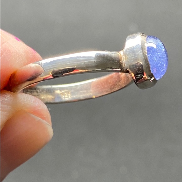 Tanzanite Ring Size 8.5 in Solid Sterling Silver 925 - Picture 5 of 8